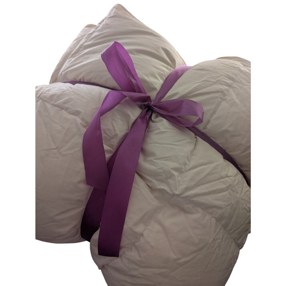 LUXE 100% WHITE GOOSE DOWN, CREAM COMFORTER! SUPER PUFFY & COMFY! SIZE FULL